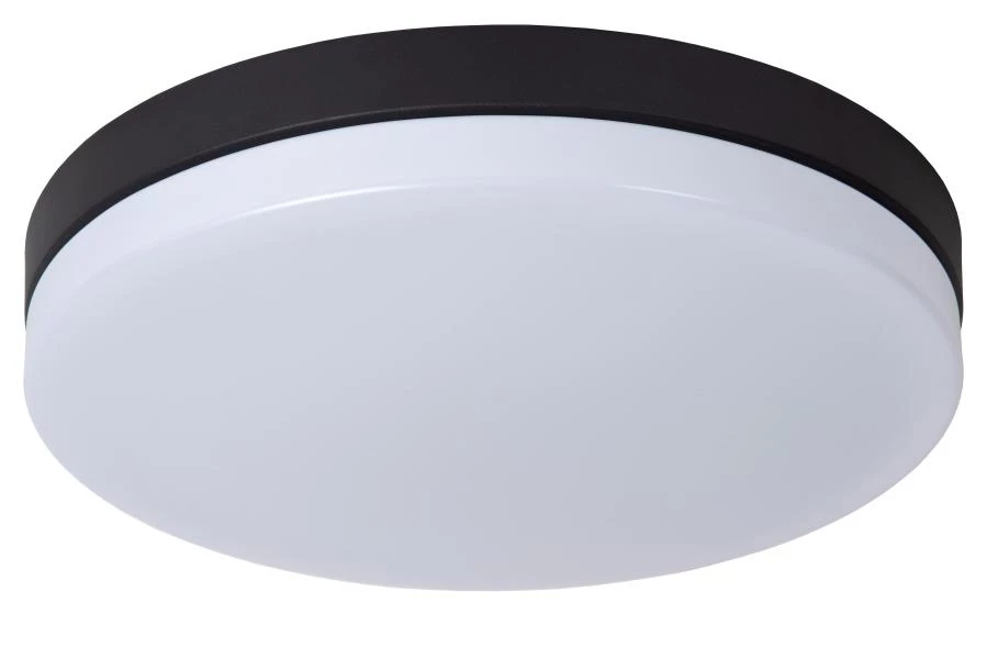 Lucide BISKIT - Deckenleuchte Badezimmer - Ø 40 cm - LED - 1x36W 2700K - IP44 - Bewegung und Tag/Nacht-Sensor - Schwarz - ausgeschaltet